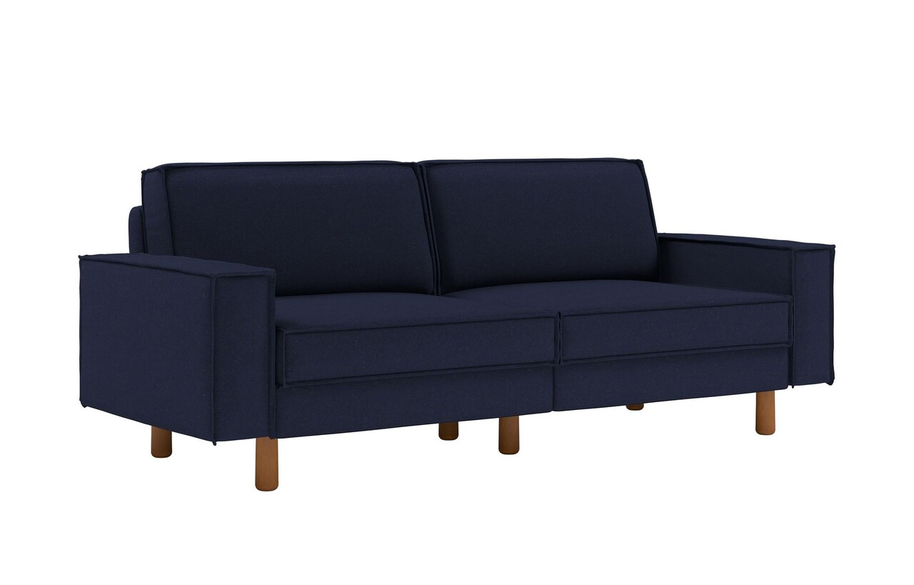Canapea 3 locuri, Atelier del Sofa, 918CMF1244, Otel, Albastru noapte / Nuc Canapele